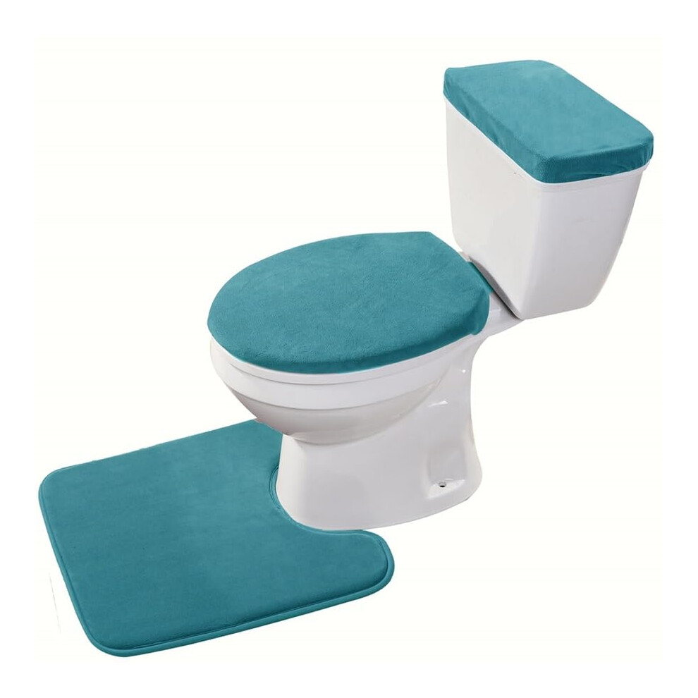 Ensemble de tapis et couvercle de toilette en mousse à mémoire de forme Madeals avec couvercle de réservoir de toilette, ensemble de toilette 3 p