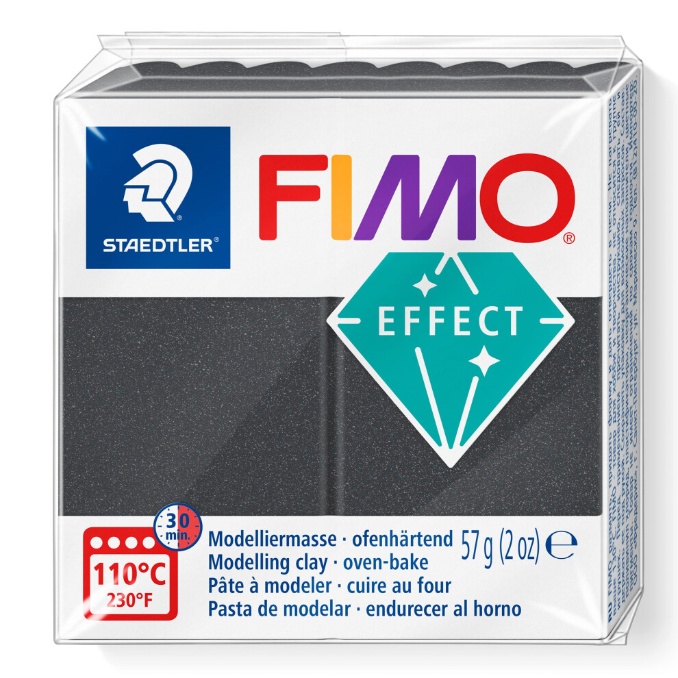 STAEDTLER 8010-91 Fimo Effect Oven-Hardening Polymer Modelling Clay - Metallic Steel Grey (57g)