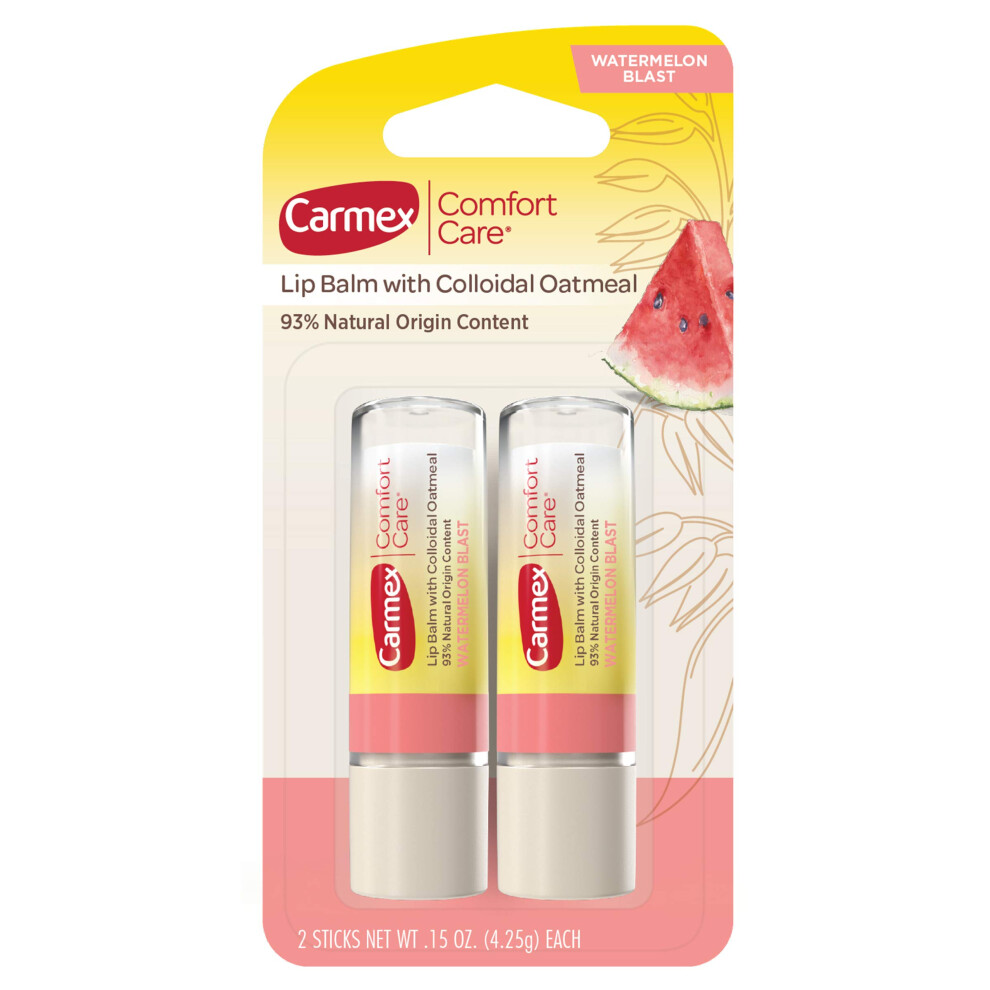 Carmex Comfort Care Lip Balm Stick with Colloidal Oatmeal in Watermelon Blast - 0.15 OZ  2 Count