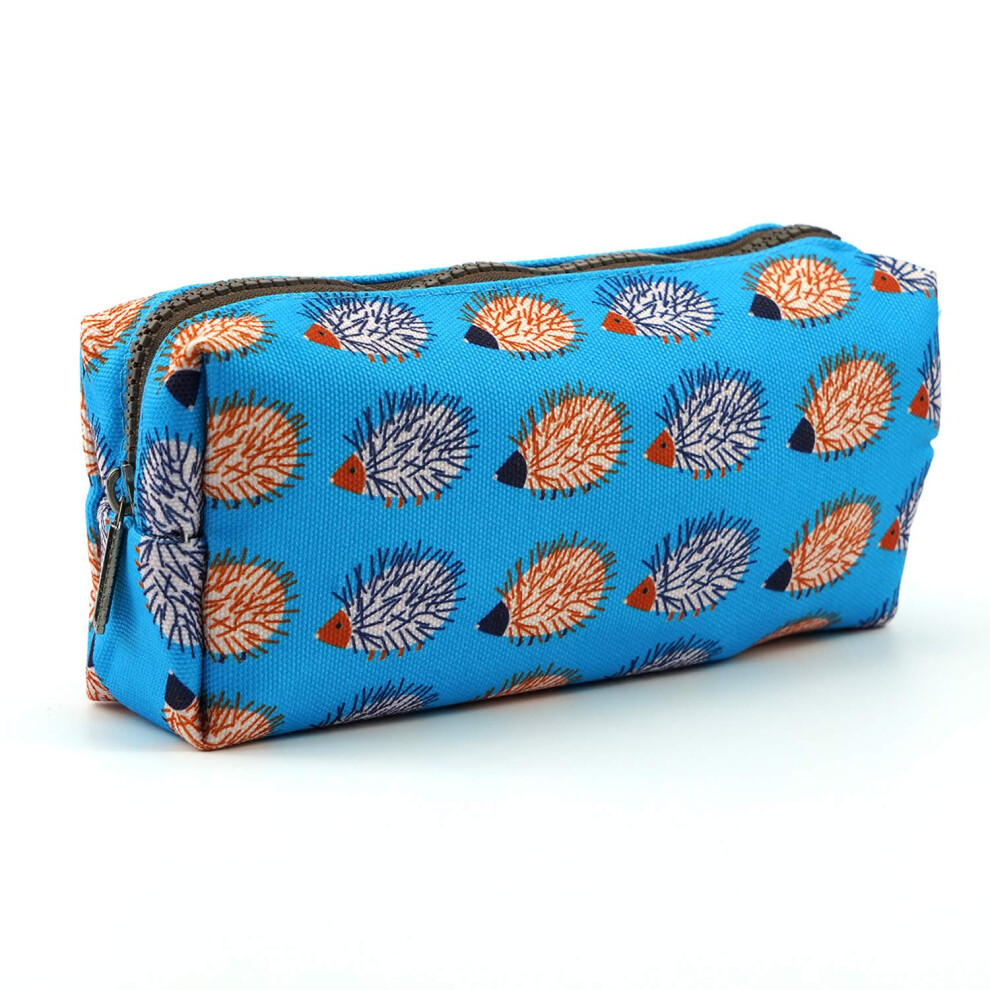 Lparkin Hedgehog Pencil Case Canvas Pen Bag Pouch Stationary Case Makeup Cosmetic Bag Gadget Bag