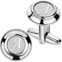 2 tum Mens Classic Tie Clip Silver Initials W Tie Bar fr formella brllopsmakar