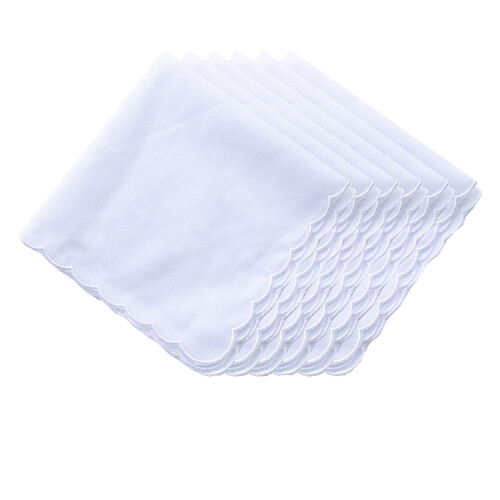 Lenos MemoryHanky ????Bulk Pack Lenos de algodo recortados Toalha quadrada de bolso branca 11 polegadas