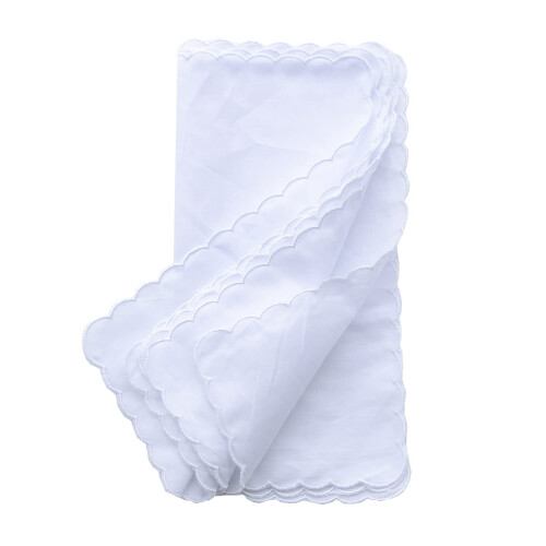 Lenos MemoryHanky ????Bulk Pack Lenos de algodo recortados Toalha quadrada de bolso branca 11 polegadas 1