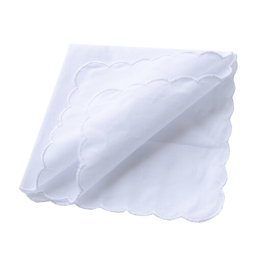 Lenos MemoryHanky ????Bulk Pack Lenos de algodo recortados Toalha quadrada de bolso branca 11 polegadas 2