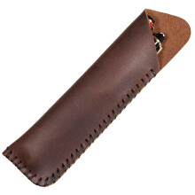 H?ndlavet ?gte l?der dobbelt pennetui Fyldepen ?rmeholder posebetr?k Vintage (kaffe)