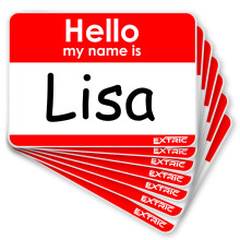 100 Etiquetas con Nombre | Pegatinas Hola, mi nombre es | Etiquetas Rojas 2.25" x 3.5"