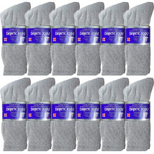 USBingoshop 12 Par Herr Lkare Godknd Crew Diabetestrumpor Bomull 10-13 (12 Par D-Gr)