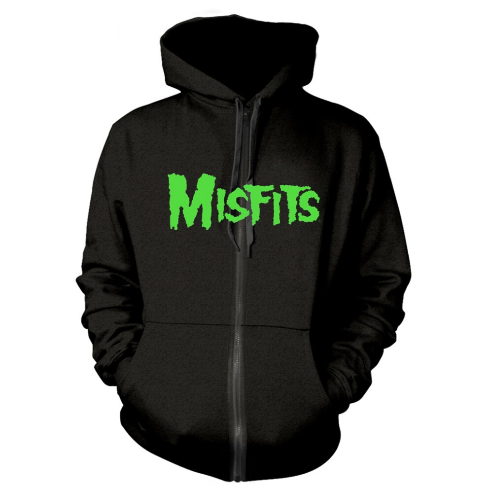 (Medium) Misfits 'Jarek Skull' (Black) Zip Up Hoodie