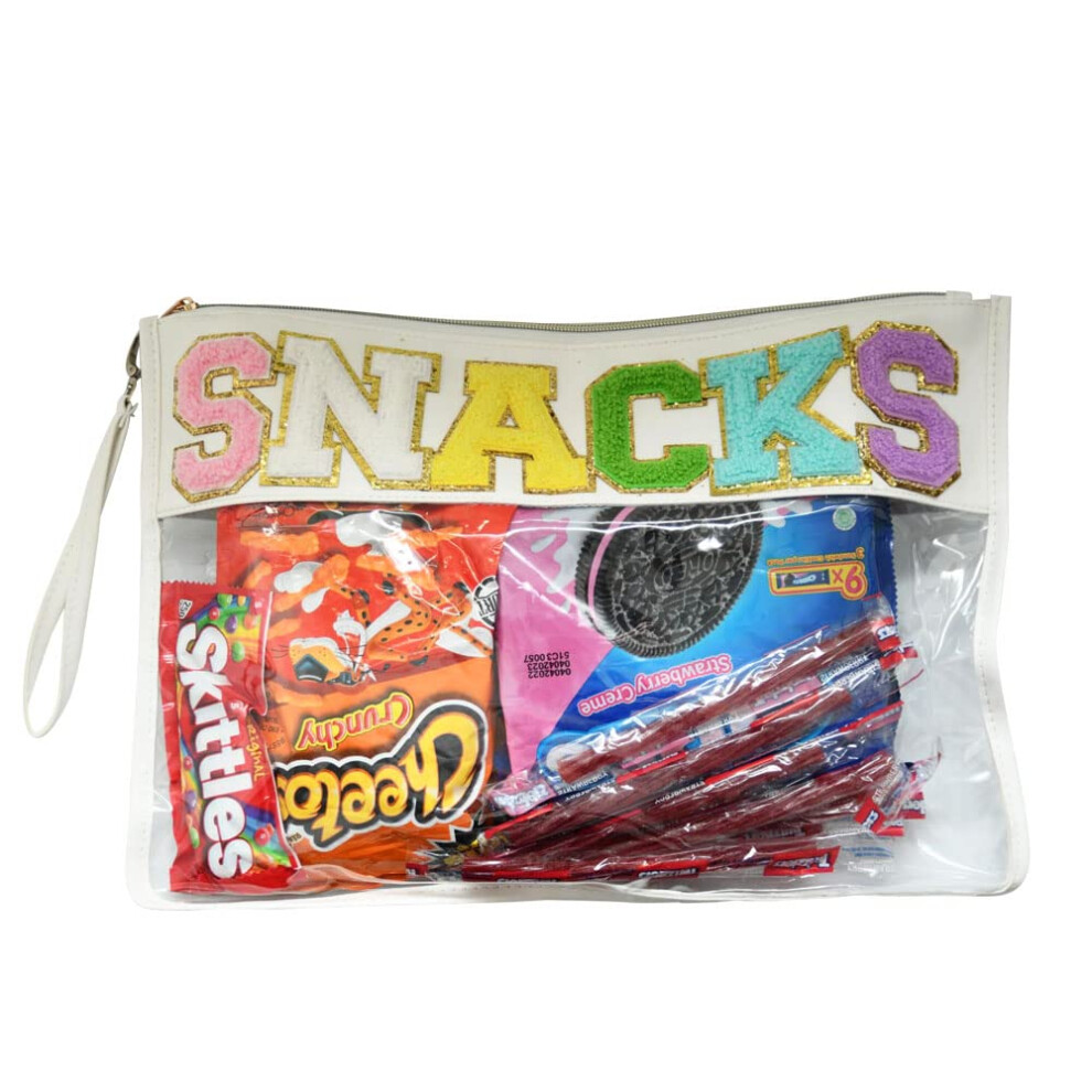 Ovenkei Preppy Stuff For Teen Girls Preppy Things Makeup Bag Clear Snacks Bags With Wrist Strap