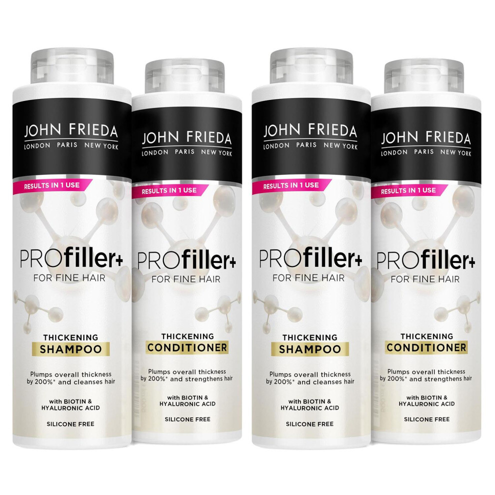 2x John Frieda Shampoo & Conditioner Duo Pack Pro Filler+ For Fine Hair, 500ml