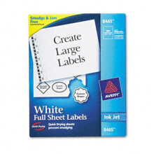 Etiquetas de env?o imprimibles Avery de hoja completa, 8,5"" x 11"" (blancas), 100 etiquetas de env?o en blanco (8465)