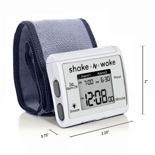 Tech Tools Vibrationswecker - Shake N Wake - Silent Alarm Armbanduhr - mit Dualalarmen 2