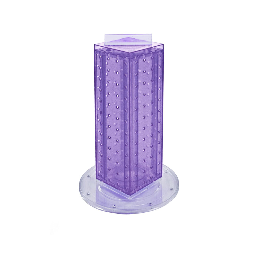 Azar Displays 700220-PUR Meuble de comptoir embo  table en panneau perfor   violet 4"""" x 13"""" sur base de 9"""" de diam  tre
