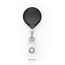 Dr iak na odznak KEY-BAK MINI-BAK s otocn m klipom Bulldog, cierny, nylonov n rka 91 cm / 57 ml
