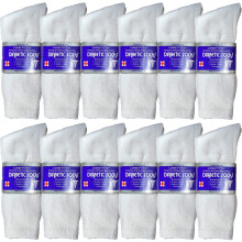 USBingoshop 12 Par Herre L?ger Godkendt Crew Diabetes Sokker Bomuld 10-13 (12 Par D-Hvid)