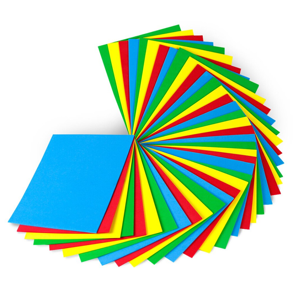 Hygloss Products 40 6x8-Inch  Primary Colors Craft Foam Sheets  6 x 8 Inch  Red/Yellow/Green/Blue