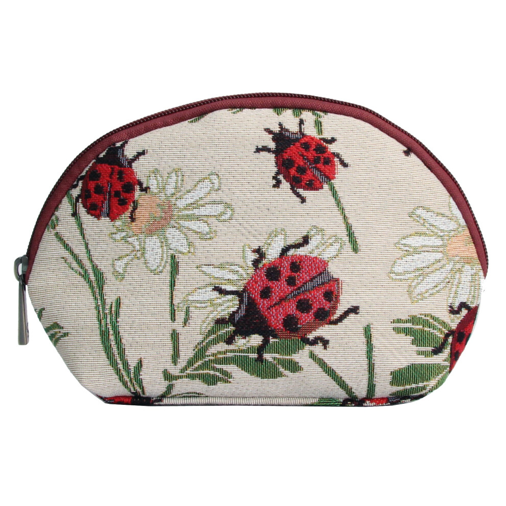 Trousse de toilette en tapisserie Signare pour femme, motif floral coccinelle (COSM-LDBD)