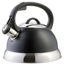 Mr. Coffee Flintshire Stainless Steel Whistling Tea Kettle W/Nylon Handle 1.75-Quart Matte Black