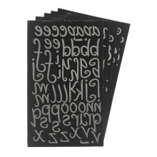 Magfok strijkletters van 1,5 inch voor kleding, flockprint, hoofdletters en kleine letters, 5 vel (zwart)