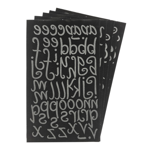 Magfok letras de 1,5 polegadas para ferro para roupas, transferncia em maisculas e minsculas, 5 folhas (preto)