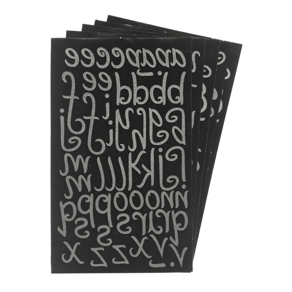 Lettres Thermocollantes Magfok De 1,5 Pouce Pour V Tements, Transfert Majuscules Et Minuscules, 5 Feuilles (Noir)-image
