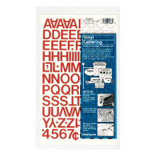 Chartpak Self-Adhesive Vinyl Capital Letters and Numbers 3/4 Inches High Red 94 per Pack (01022)