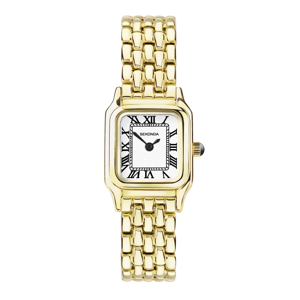 Sekonda Monica Ladies 20mm Quartz Watch in White with Analogue Display  and Gold Alloy Strap 40144