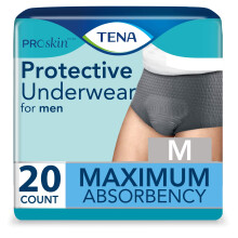 Mutandine protettive per incontinenza TENA ProSkin per uomo, assorbenza moderata, taglia piccola/media, confezione da 20