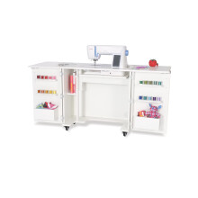 Arrow Sewing Kangaroo Bandicoot Sewing and Quilting Cabinet with Lift Living Room Color-Ash White