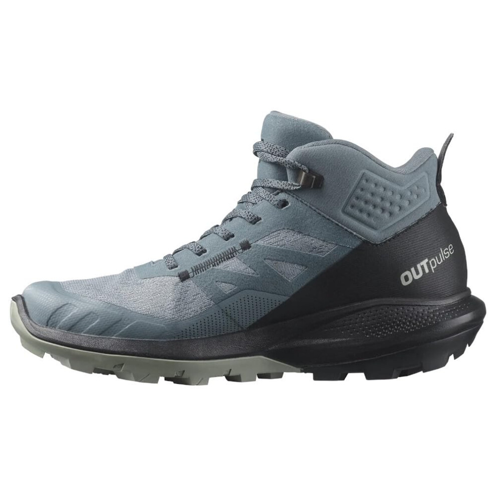 Salomon Women's OUTPULSE Mid Gore-Tex Hiking Boots for Women  Stormy Weather/Black/Wrought Iron  11