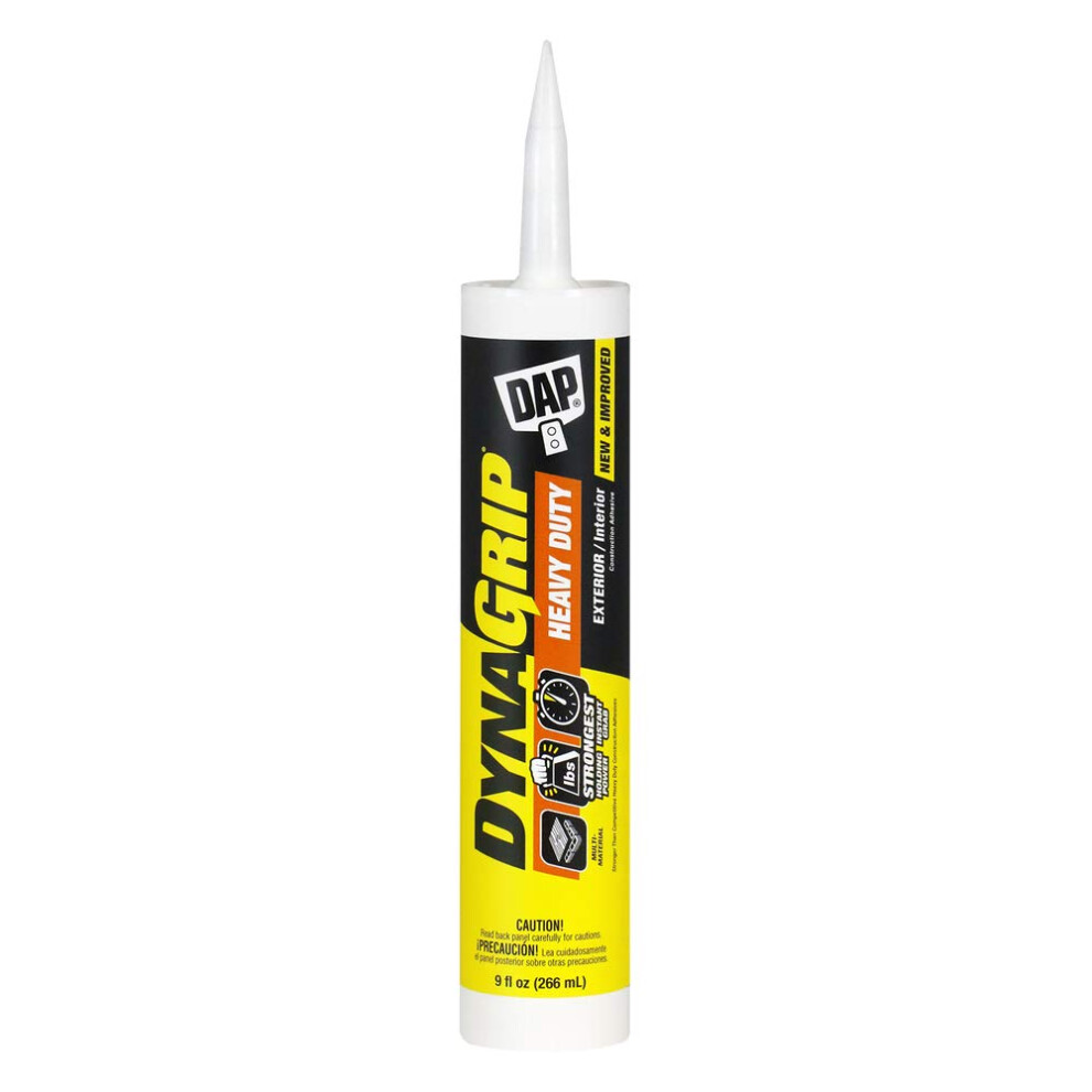 Dap 9Oz 27509 10 Oz Dynagrip Heavy Duty Exterior & Interior Construction Adhesive 9 Oz Off- White 070798275096