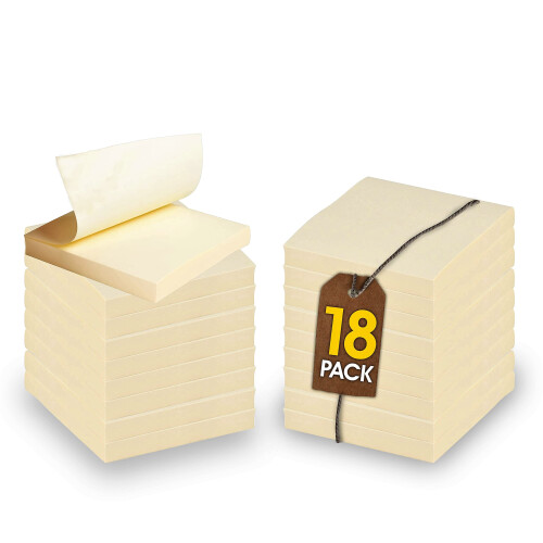 1InTheOffice Sticky Notes Yellow Sticky Notes 3x3 Self Stick Sticky ...
