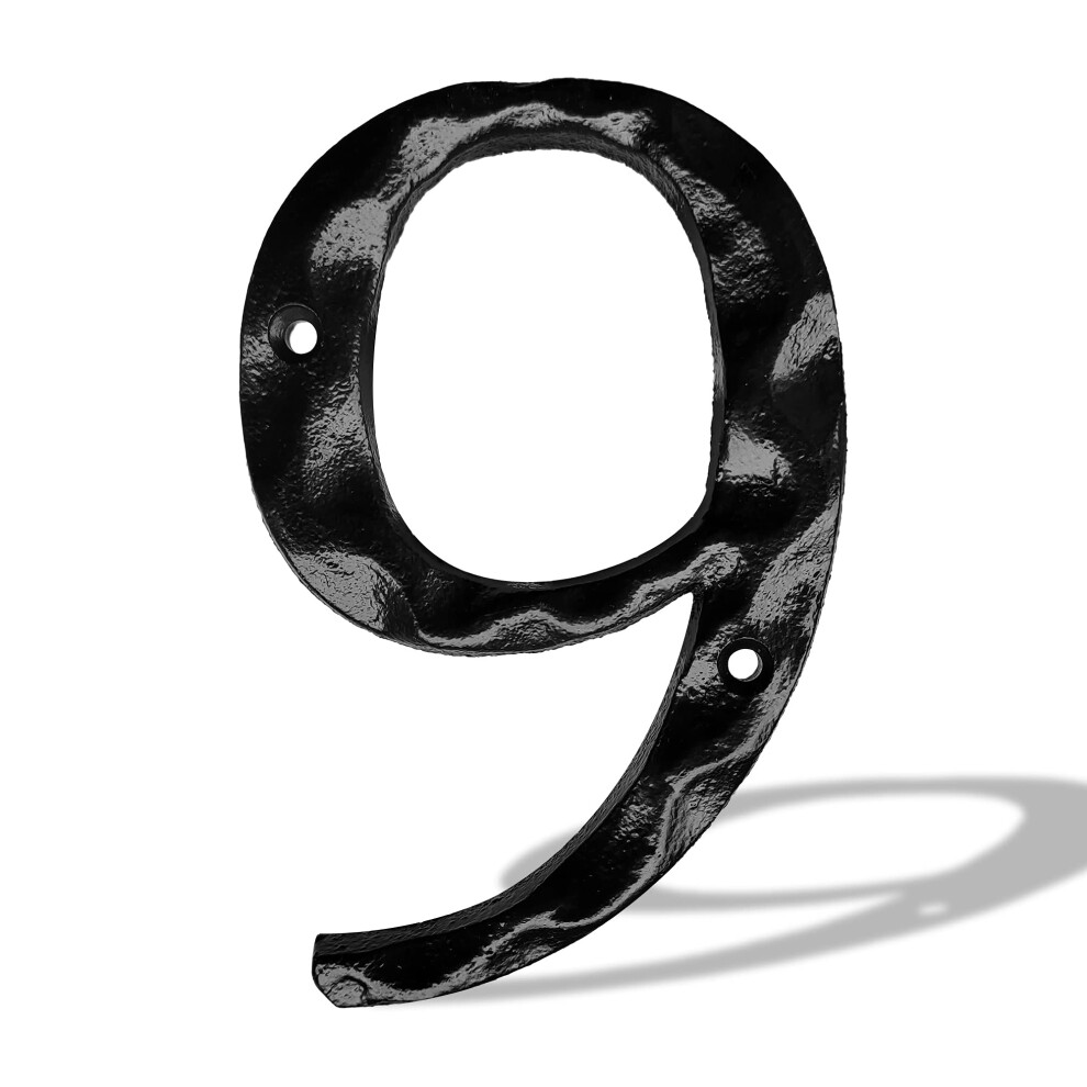 Domovn Csla Pro Venkovn / Litinov Cslo Domc Adresy - 5,5Palcov Cslo Kovov Potovn Schrnky / Cern / Cslo 9-image