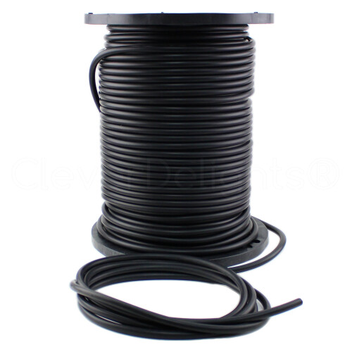 CleverDelights Solid Rubber Cord - 1/2 """" Diameter - 25 fod - Buna 70 Durometer - Sort - 0,5 """" Runde