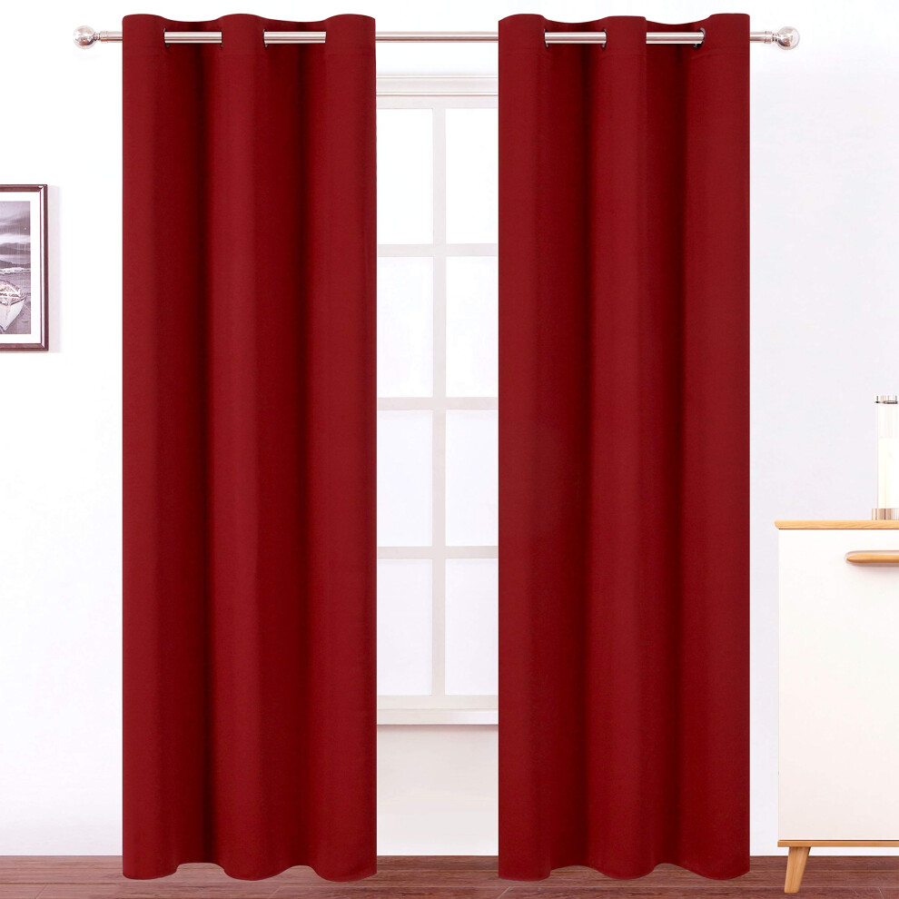 Rideaux Occultants Thermiques Lemomo Rouges/38 X 84 Pouces/Ensemble De 2 Panneaux Rideaux Occultants Pour Chambre-image