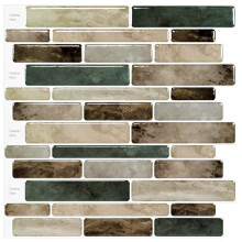 WOWSTAR 10-Sheet Peel and Stick Backsplash Tile for Kitchen Back Splash Stick On Tiles for Kitchen Wall (Dark Brown)