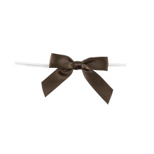 Reliant Ribbon 5171-70503-2X1 Satin Twist Tie Bows - Small Bows 58 Inch X 100 Pieces chocolate Brown