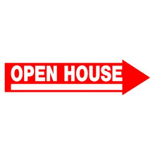 5028938 SINAL DE OPEN HOUSE 6X24"""""""" Hillman English White Open House Sign 6 pol. A X 24 pol. W (pacote com 6)