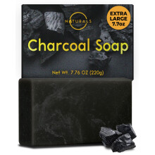 O Naturals Activated Charcoal Soap Bar for Men and Women - Detoxifying Moisturizing and Vegan - 4 oz
