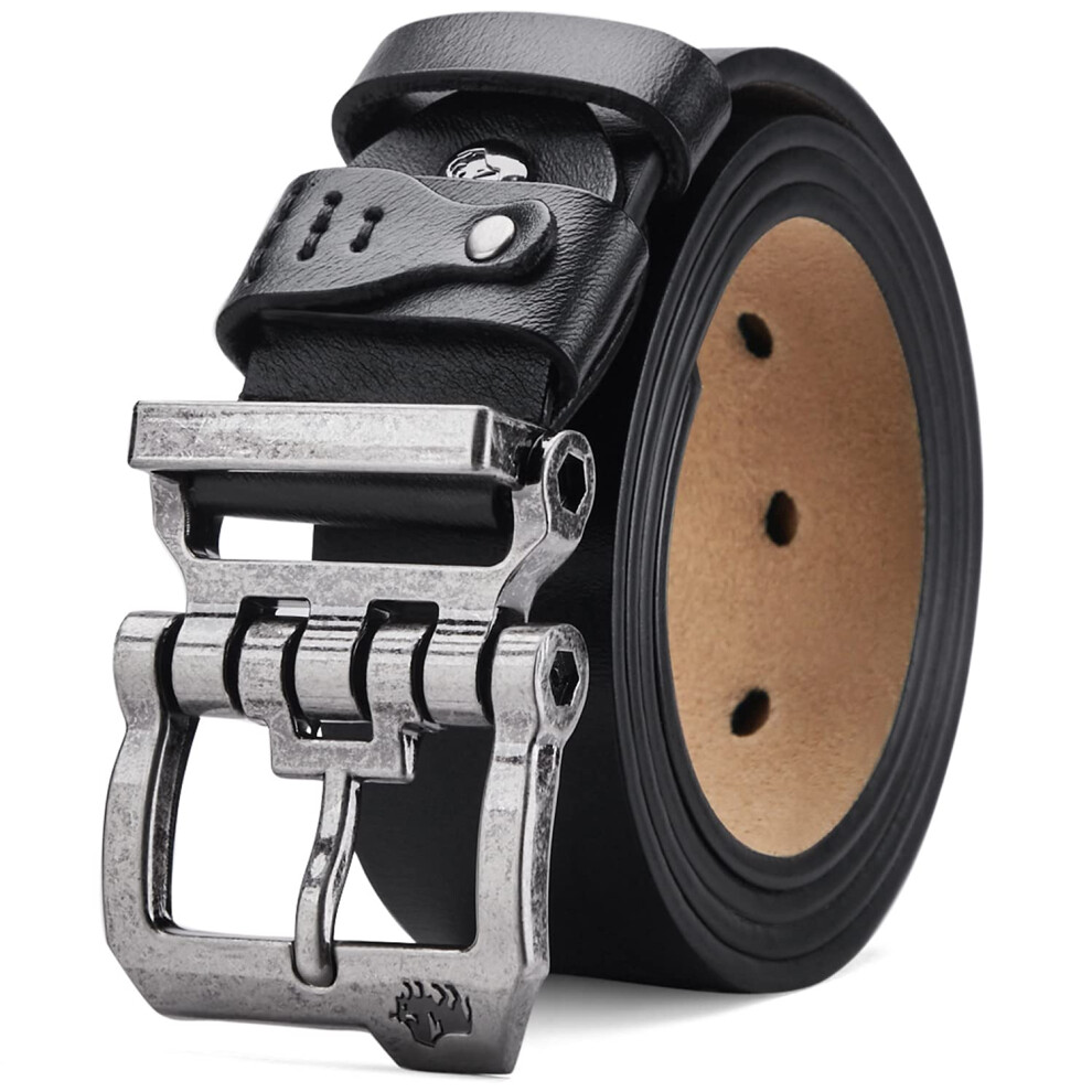 Bison Denim Herreng Rtel, Leder, Echtes Leder, Klassisch, Robust, Mit Schnalle, L Ssig F R Jeans?-image