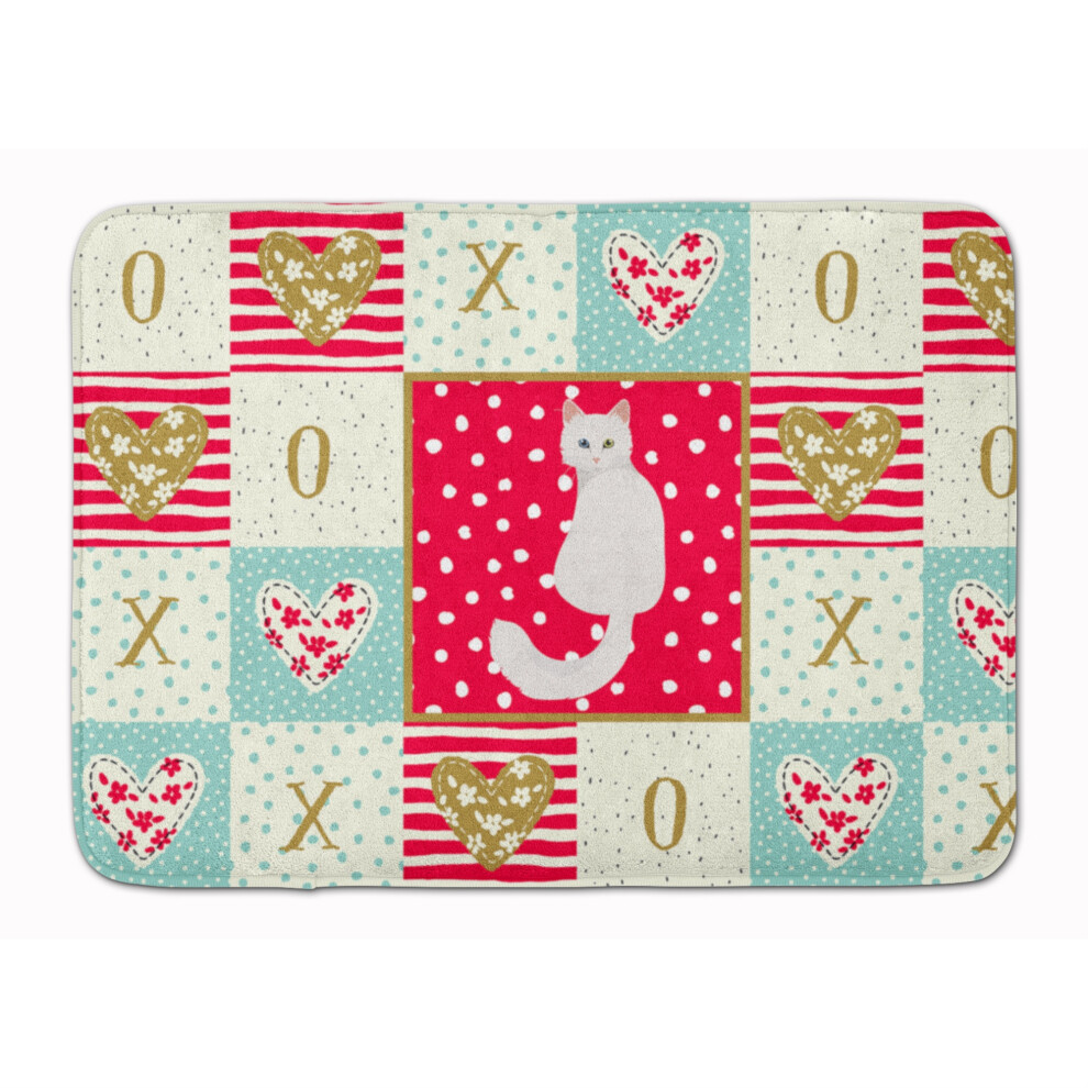 Tapis De Porte En Mousse M Moire De Forme Lavable En Machine Motif Chat Angora Turc De Caroline's Treasures, Multicolore-image