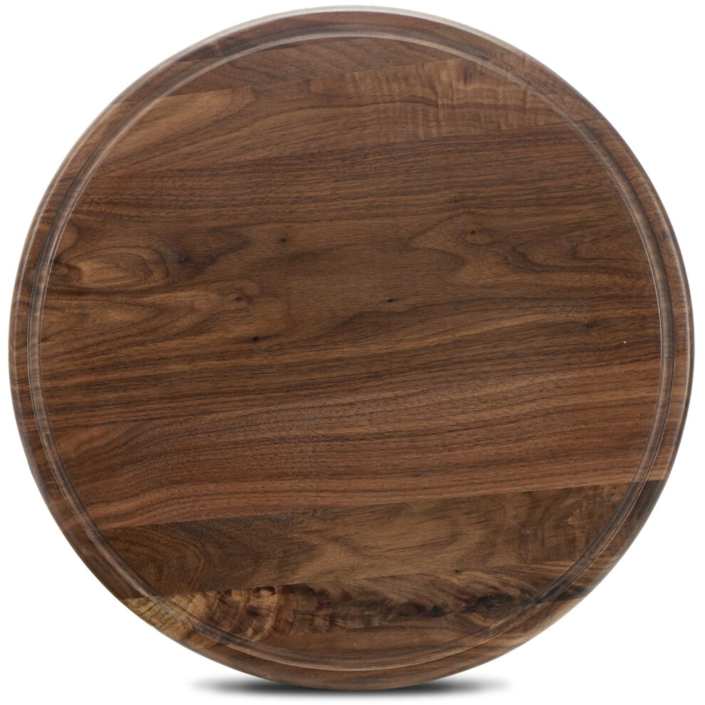 MAGIGO 16 Inches Round Walnut Wood Cutting Board for Kitchen  Wooden Chopping Board With Juice Grooves-image-OPC-PFR7VS7-NEW
