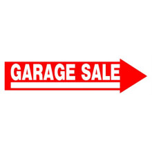 5028948 SINAL DE VENDA DE GARAGEM 6X24"""""""" Placa de venda de garagem branca Hillman English 6 pol. A X 24 pol. W (pacote com 6)