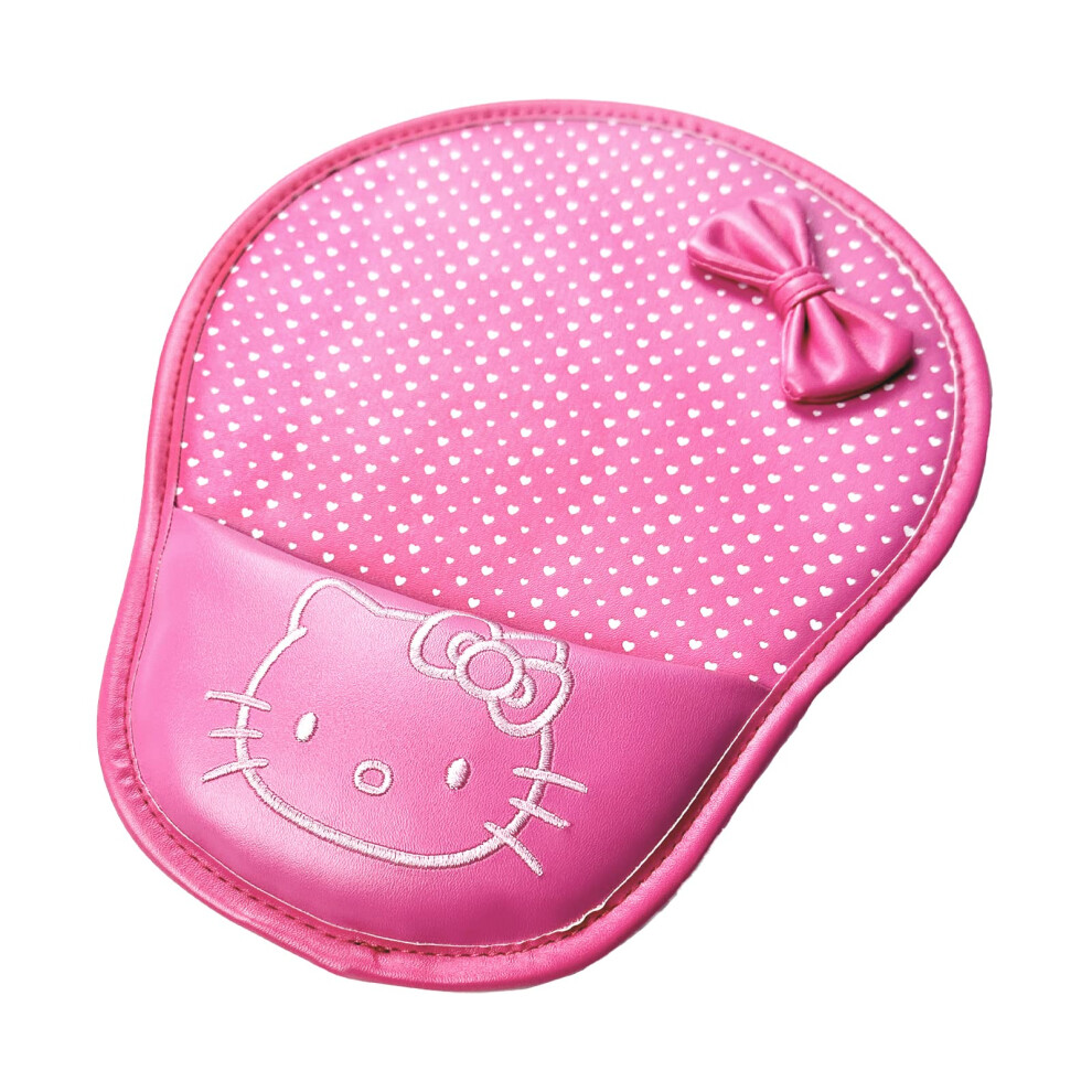 Tapis de souris ergonomique en cuir PU avec motif       Citation en vinyle       (rose)