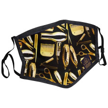King Midas EmpireBarber Ansiktsmask - Face Shield Hrstylist - teranvndbart filter Ansiktsskydd Svart & Guld