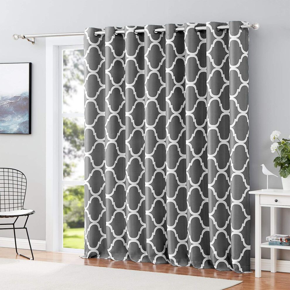 Rideaux occultants      illets Melodieux Moroccan Fashion, 254 x 244 cm, gris (1 panneau)