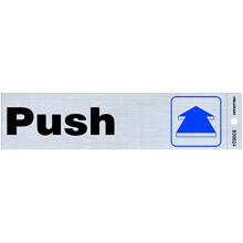 5028159 PUSH DECAL SLV 2""""""""X8"""""""" Hillman English Silver Push/Pull Decal 2 in. H X 8 in. W (Pack of 6)