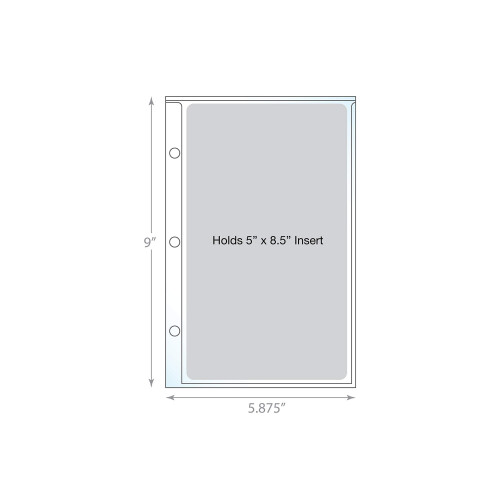 EnvyPak Mini Binder Page Protector - Contm folhas de 5 x 8,5 polegadas - 3 furos perfurados - Pacote de 20 protetores 1