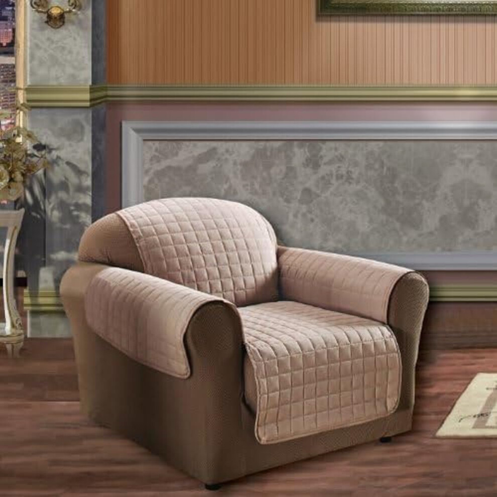 Housse de protection matelass   e en microfibre pour chaise, motif chien, enfant, lin, naturel