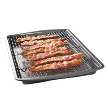 Goodcook 15 """" ""x 10,5"" ""Premium Carbon Areal antiadhsif Croustillant Bacon Poux de cuisson polyvalente Ensemble gris fonc